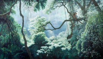 森のヒョウの影の中で Oil Paintings